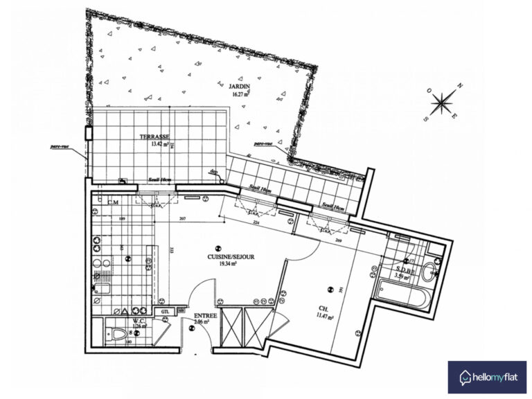 Appartement T2 avec Jardin et stationnement  – LA2863 – Boulevard Henry Vasnier